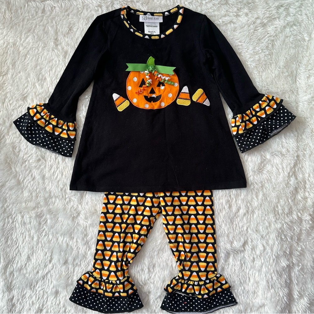 Bonnie Jean Black and Orange Pumpkin Costume Set